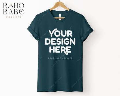 Bella Canvas 3001 ATLANTIC T-shirt Mockup | Boho Babe Hanging Mockup Design Vol.4