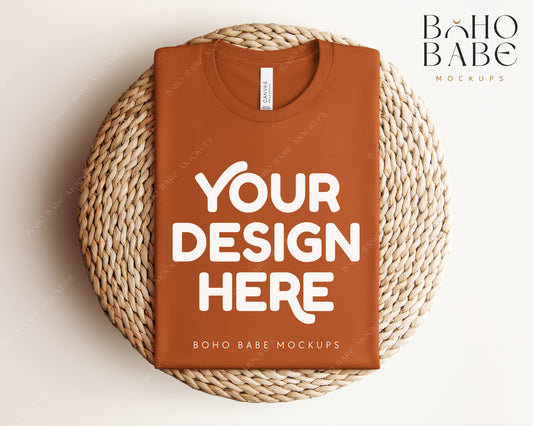 Bella Canvas 3001 AUTUMN T-shirt Mockup | Boho Babe Folded Mockup Design Vol.1