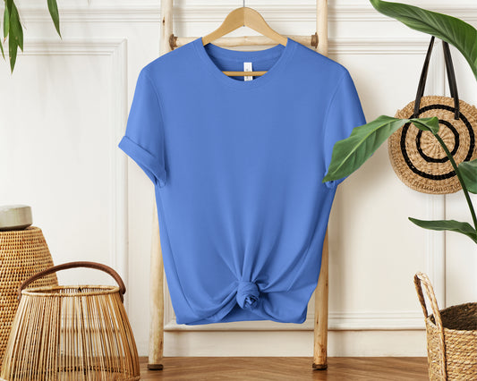 Bella Canvas 3001 COLUMBIA BLUE T-shirt Mockup | Boho Babe Hanging Mockup Design Vol.1