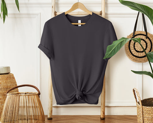 Bella Canvas 3001 DARK GREY T-shirt Mockup | Boho Babe Hanging Mockup Design Vol.1