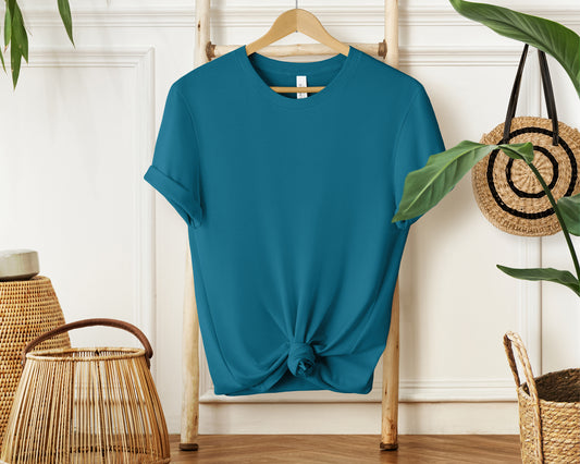 Bella Canvas 3001 DEEP TEAL T-shirt Mockup | Boho Babe Hanging Mockup Design Vol.1