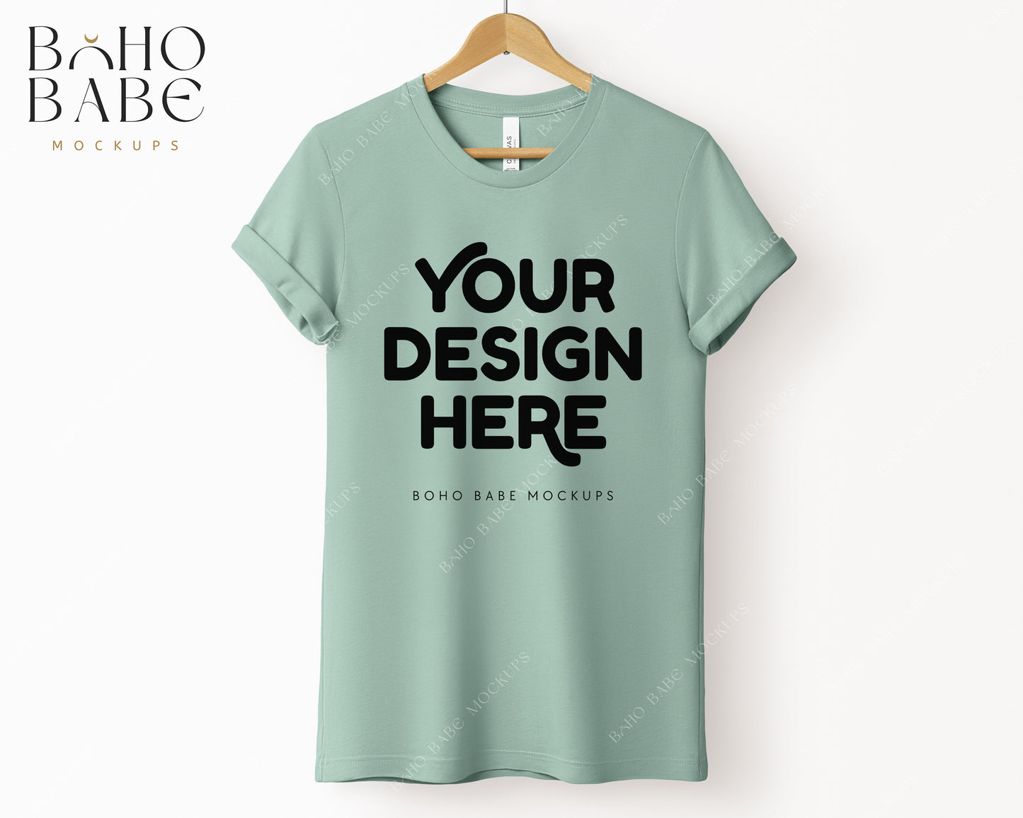 Bella Canvas 3001 T-Shirt Mockup Bundle | Boho Hanging Mockups - Vol.4