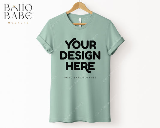 Bella Canvas 3001 T-Shirt Mockup Bundle | Boho Hanging Mockups - Vol.4