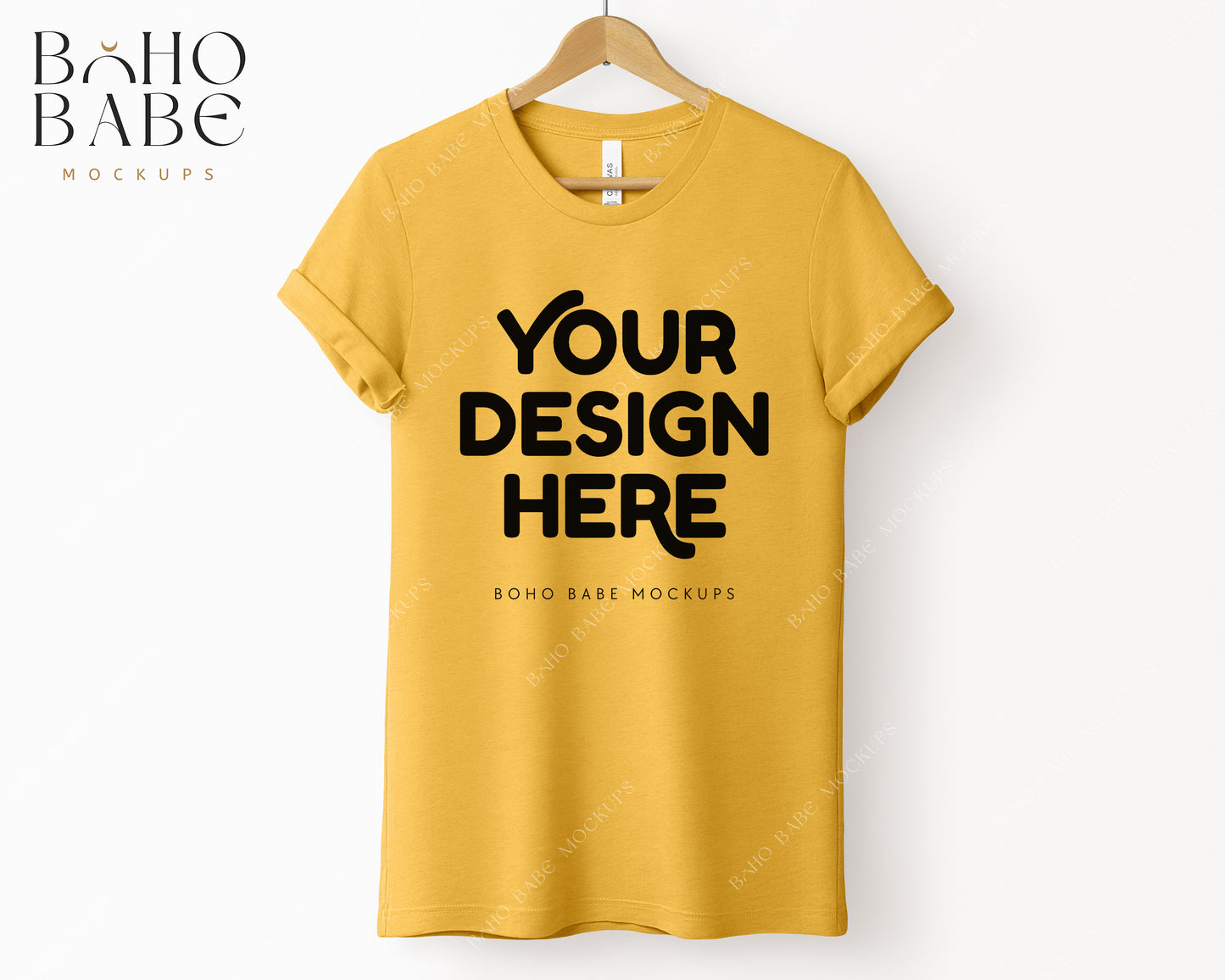 Bella Canvas 3001 T-Shirt Mockup Bundle | Boho Hanging Mockups - Vol.4