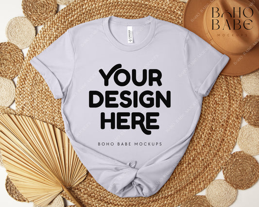 Bella Canvas 3001 LAVENDER DUST T-shirt Mockup | Boho Design | Flatlay Vol.5