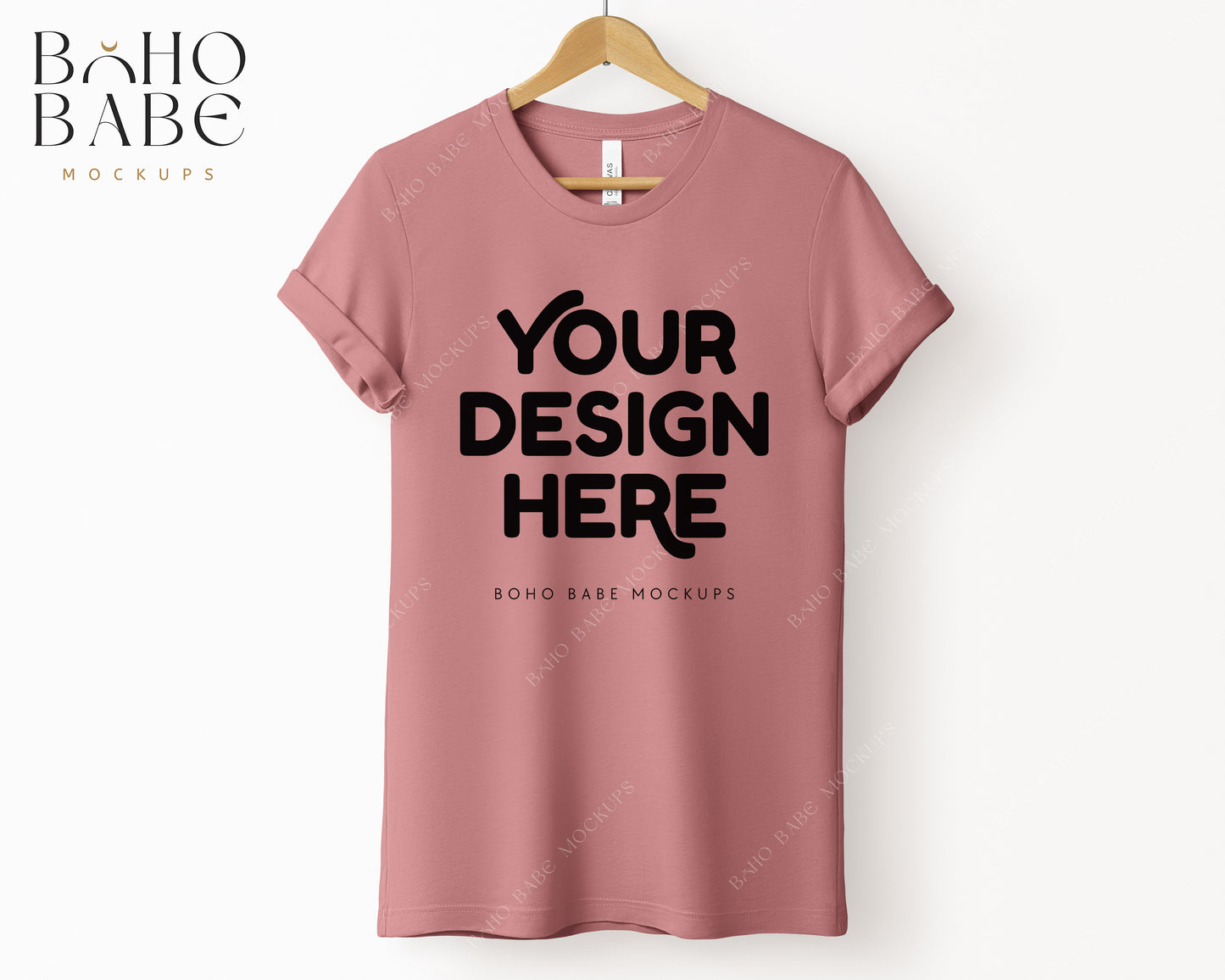 Bella Canvas 3001 T-Shirt Mockup Bundle | Boho Hanging Mockups - Vol.4