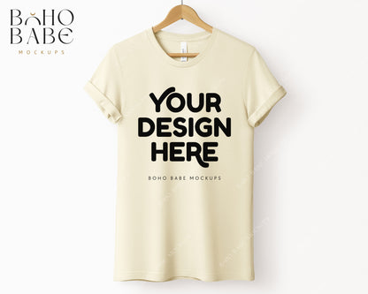 Bella Canvas 3001 T-Shirt Mockup Bundle | Boho Hanging Mockups - Vol.4