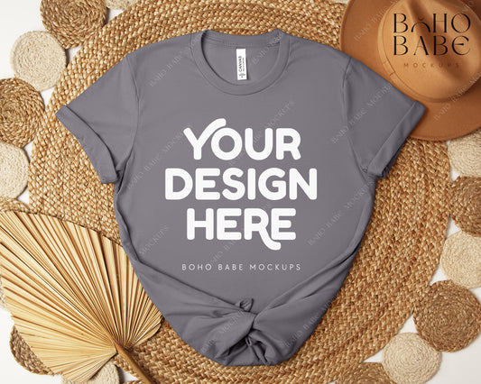 Bella Canvas 3001 STORM T-shirt Mockup | Boho Design | Flatlay Vol.5