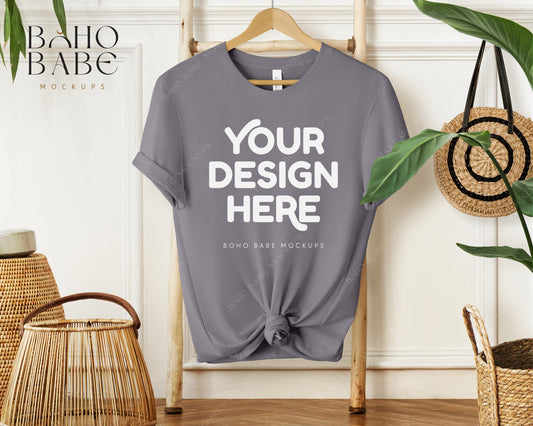 Bella Canvas 3001 STORM T-shirt Mockup | Boho Babe Hanging Mockup Design Vol.1