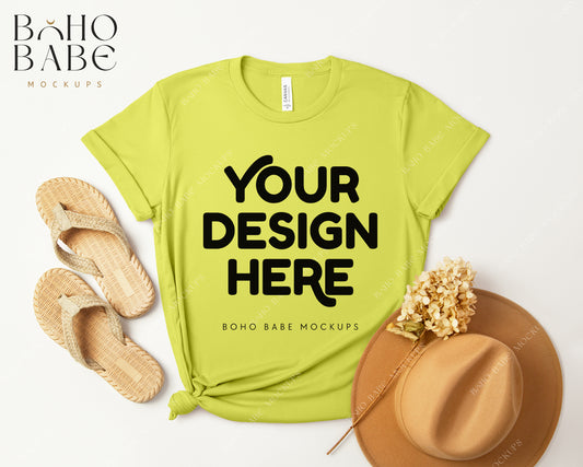 Bella Canvas 3001 STROBE T-shirt Mockup | Boho Design | Flatlay Vol.3