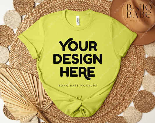 Bella Canvas 3001 STROBE T-shirt Mockup | Boho Design | Flatlay Vol.5