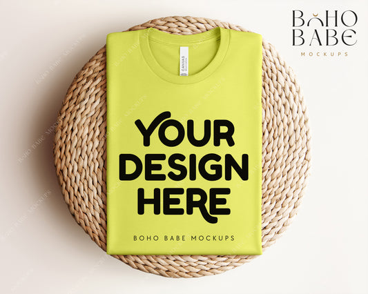 Bella Canvas 3001 STROBE T-shirt Mockup | Boho Babe Folded Mockup Design Vol.1