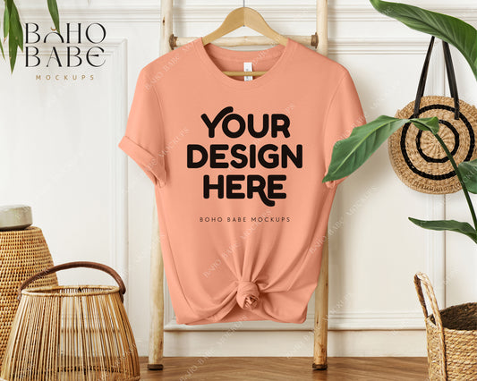 Bella Canvas 3001 SUNSET T-shirt Mockup | Boho Babe Hanging Mockup Design Vol.1