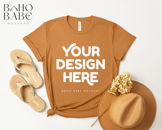 Bella Canvas 3001 TOAST T-shirt Mockup | Boho Design | Flatlay Vol.3