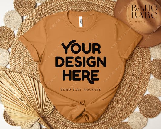 Bella Canvas 3001 TOAST T-shirt Mockup | Boho Design | Flatlay Vol.5