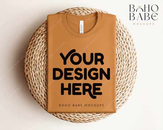 Bella Canvas 3001 TOAST T-shirt Mockup | Boho Babe Folded Mockup Design Vol.1