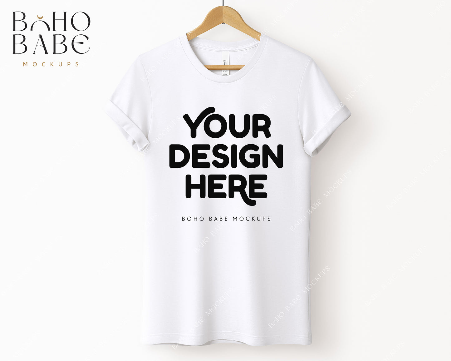 Bella Canvas 3001 T-Shirt Mockup Bundle | Boho Hanging Mockups - Vol.4