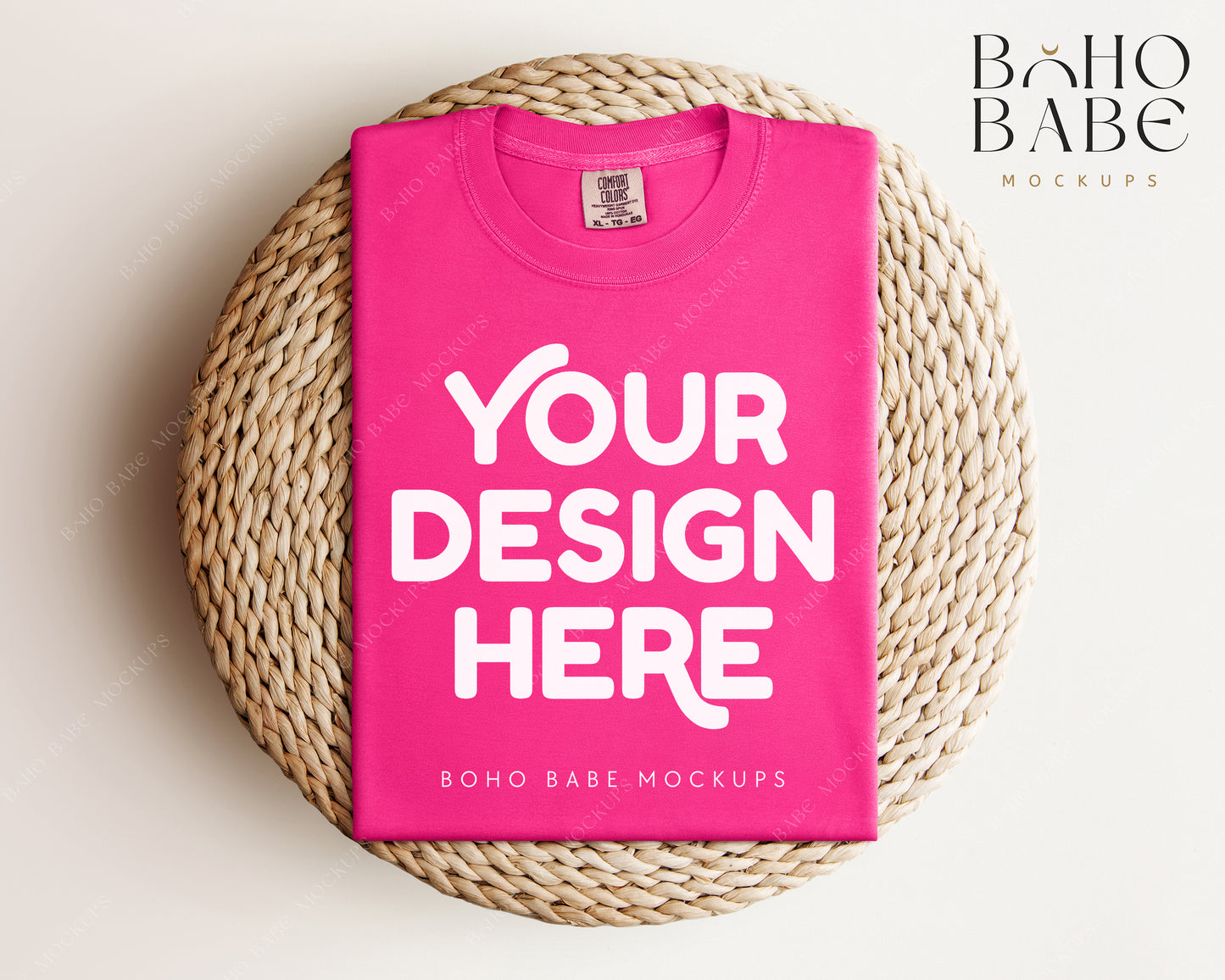 Comfort Colors 1717 HELICONIA T-shirt Mockup | Boho Babe Folded Mockup Design Vol.1