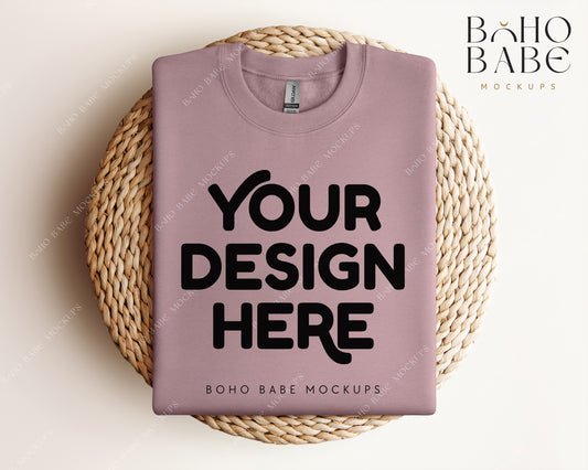 Gildan 18000 PARAGON Sweatshirt Mockup | Boho Design | Folded Vol.1