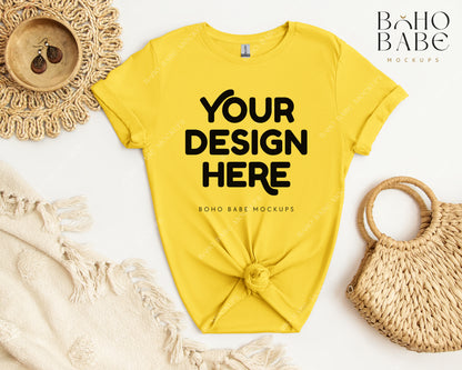 Gildan 64000 DAISY T-shirt Mockup | Boho Babe Flatlay Mockup Design Vol.2