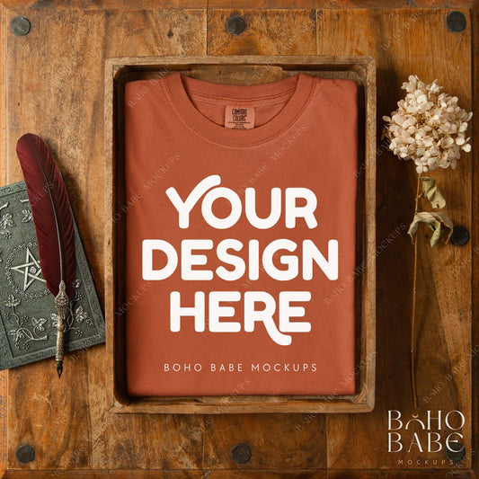 Comfort Colors 1717 Halloween T-Shirt Mockup Bundle | Boho Babe Holiday Mockup Design - Vol.2