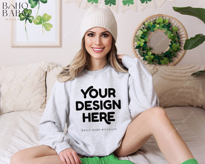 Gildan 18000 St. Patricks Day Mockup Bundle | 10 Model Mockups