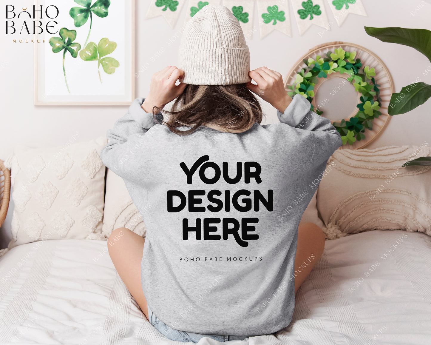 Gildan 18000 St. Patricks Day Mockup Bundle | 10 Model Mockups