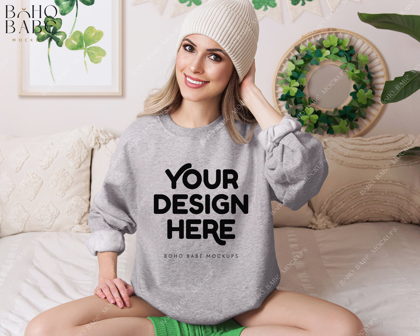 Gildan 18000 St. Patricks Day Mockup Bundle | 10 Model Mockups