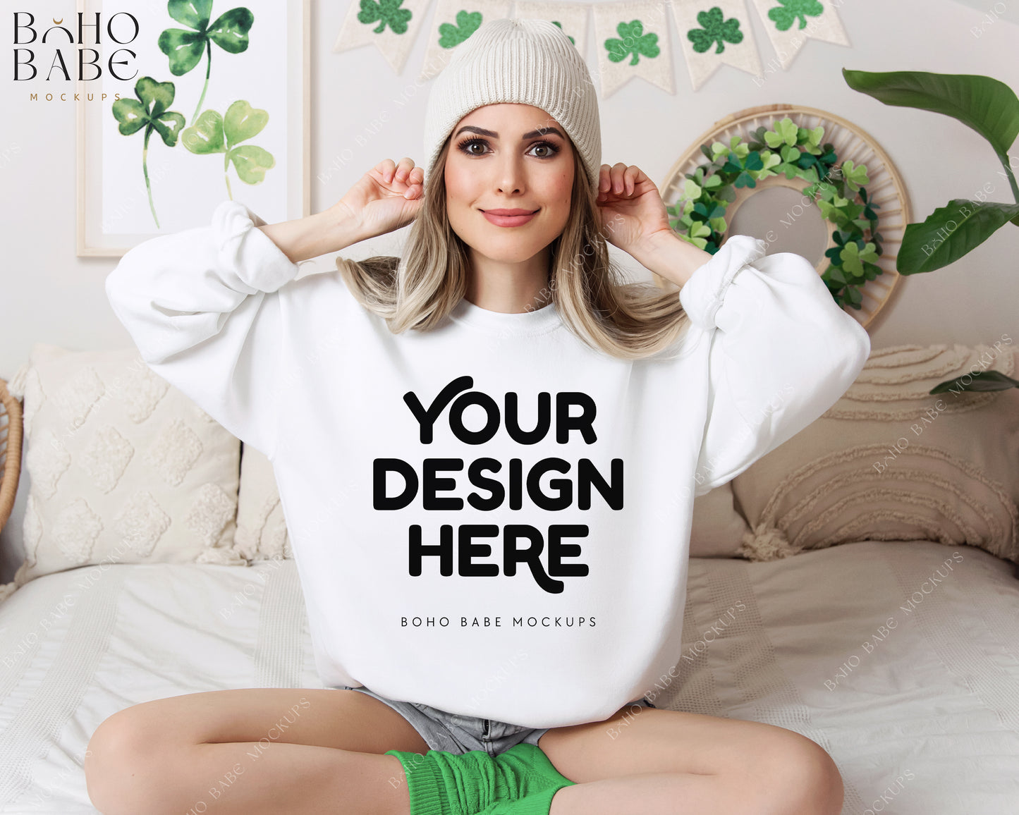 Gildan 18000 St. Patricks Day Mockup Bundle | 10 Model Mockups