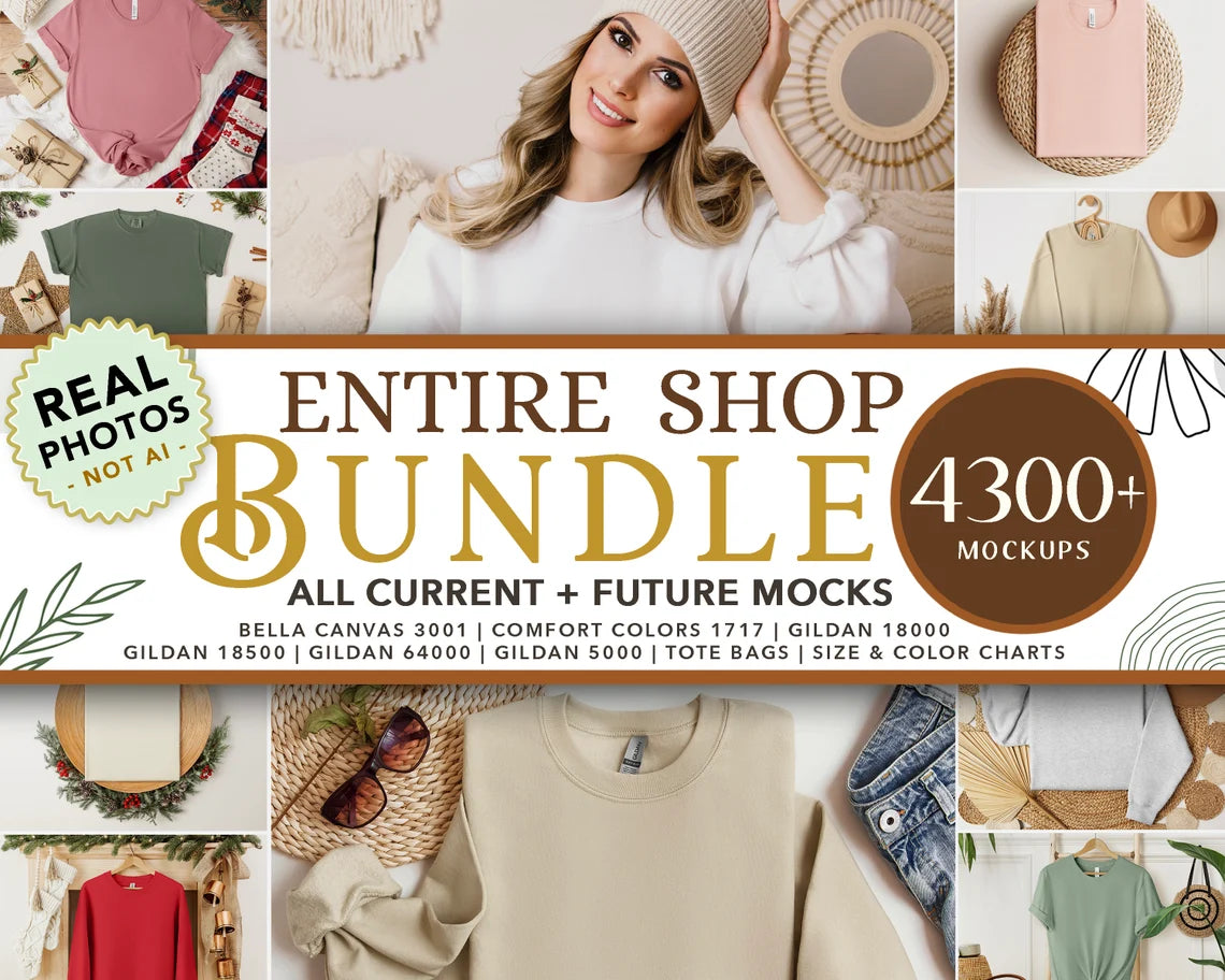 Comfort Colors 1717 T-shirt Mockup Bundle | Boho Babe Folded Mockup Design - Vol.1